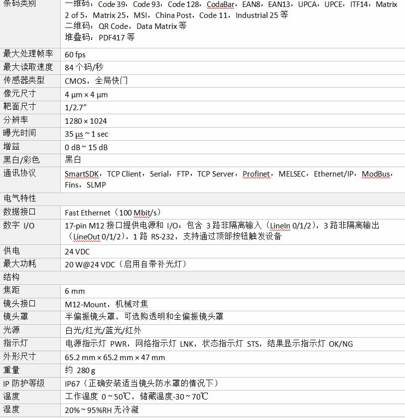 海康LVSCAN-RD713-3工业读码器参数图